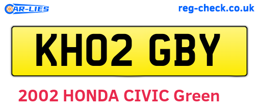 KH02GBY are the vehicle registration plates.