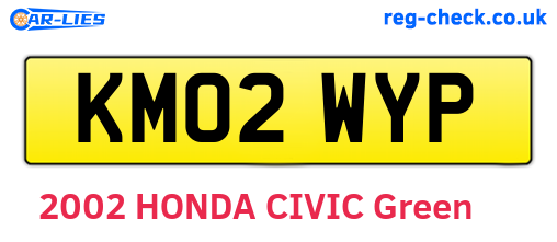 KM02WYP are the vehicle registration plates.