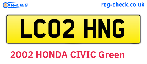 LC02HNG are the vehicle registration plates.
