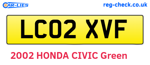 LC02XVF are the vehicle registration plates.