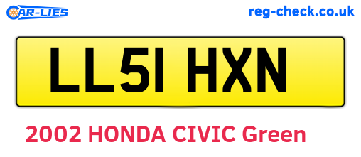 LL51HXN are the vehicle registration plates.