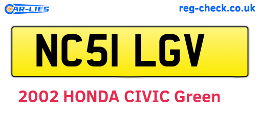 NC51LGV are the vehicle registration plates.