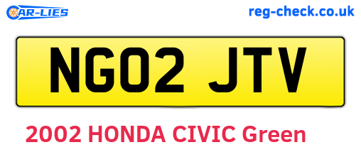 NG02JTV are the vehicle registration plates.