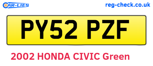 PY52PZF are the vehicle registration plates.