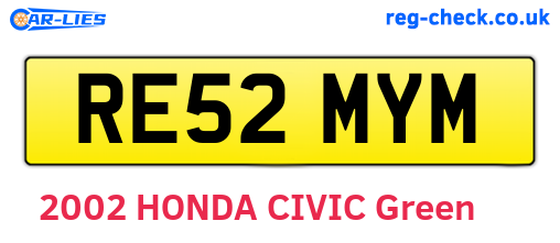 RE52MYM are the vehicle registration plates.