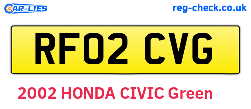 RF02CVG are the vehicle registration plates.