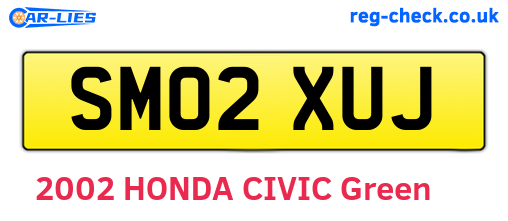 SM02XUJ are the vehicle registration plates.