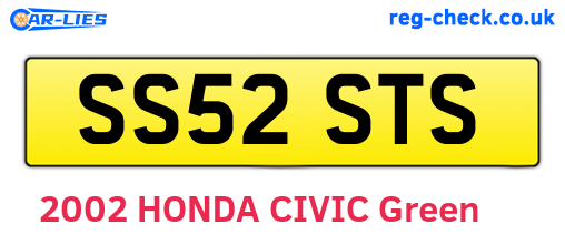 SS52STS are the vehicle registration plates.