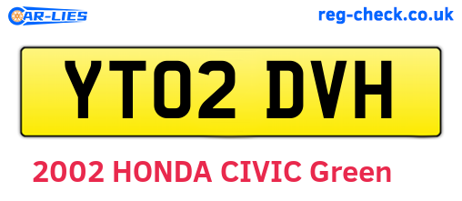 YT02DVH are the vehicle registration plates.