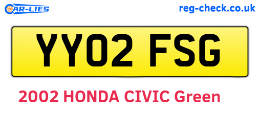 YY02FSG are the vehicle registration plates.