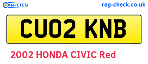 CU02KNB are the vehicle registration plates.