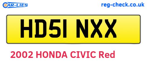 HD51NXX are the vehicle registration plates.