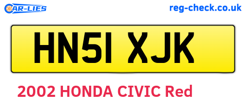 HN51XJK are the vehicle registration plates.