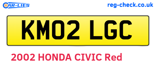 KM02LGC are the vehicle registration plates.