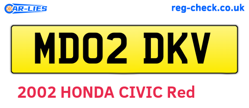 MD02DKV are the vehicle registration plates.