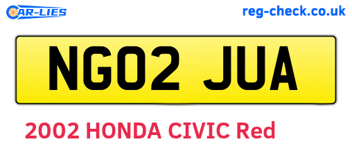 NG02JUA are the vehicle registration plates.