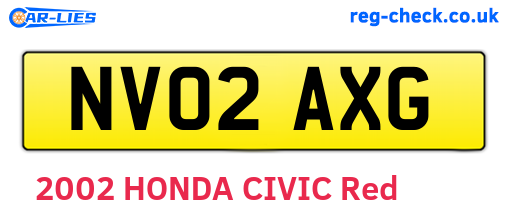 NV02AXG are the vehicle registration plates.