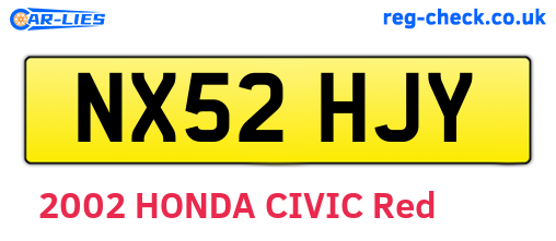 NX52HJY are the vehicle registration plates.