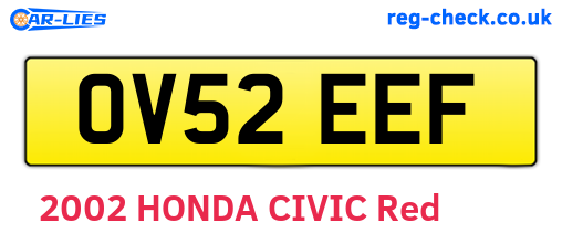 OV52EEF are the vehicle registration plates.