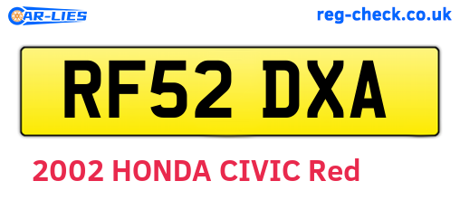 RF52DXA are the vehicle registration plates.