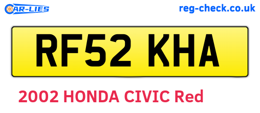 RF52KHA are the vehicle registration plates.