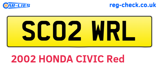 SC02WRL are the vehicle registration plates.