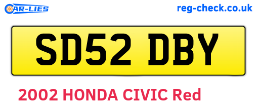 SD52DBY are the vehicle registration plates.