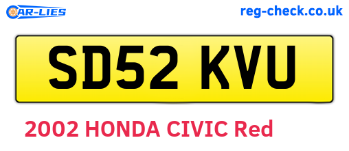 SD52KVU are the vehicle registration plates.