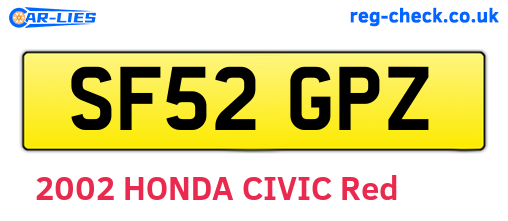 SF52GPZ are the vehicle registration plates.