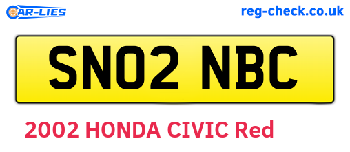 SN02NBC are the vehicle registration plates.