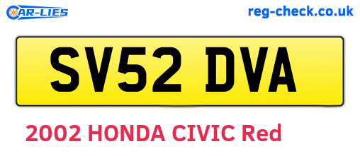 SV52DVA are the vehicle registration plates.