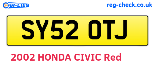 SY52OTJ are the vehicle registration plates.