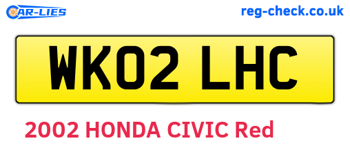WK02LHC are the vehicle registration plates.