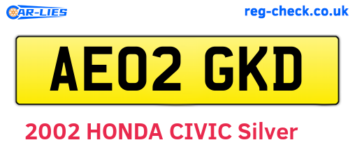 AE02GKD are the vehicle registration plates.