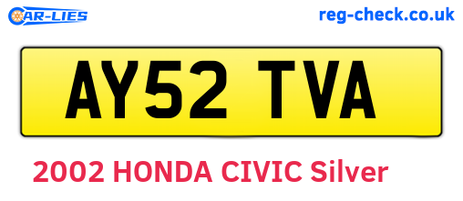 AY52TVA are the vehicle registration plates.