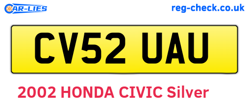 CV52UAU are the vehicle registration plates.