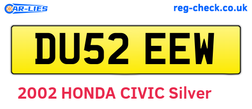 DU52EEW are the vehicle registration plates.
