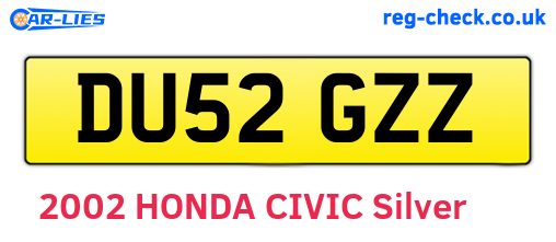 DU52GZZ are the vehicle registration plates.