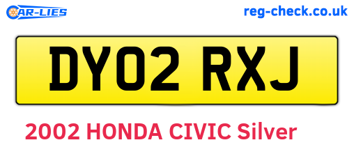 DY02RXJ are the vehicle registration plates.