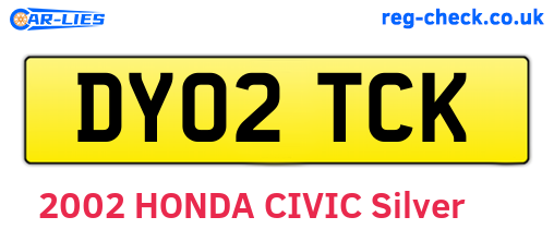DY02TCK are the vehicle registration plates.