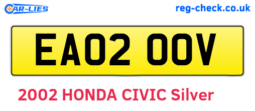 EA02OOV are the vehicle registration plates.