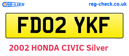 FD02YKF are the vehicle registration plates.