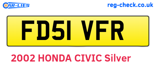 FD51VFR are the vehicle registration plates.