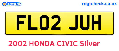 FL02JUH are the vehicle registration plates.