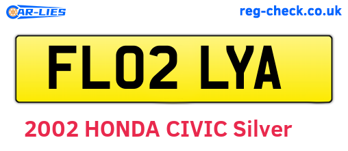 FL02LYA are the vehicle registration plates.