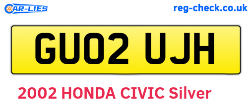 GU02UJH are the vehicle registration plates.