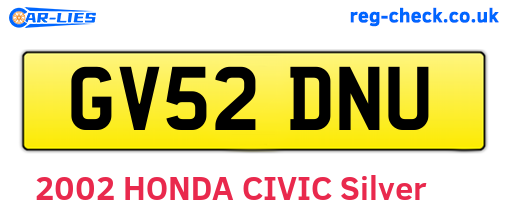 GV52DNU are the vehicle registration plates.