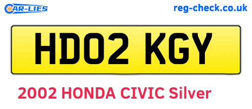 HD02KGY are the vehicle registration plates.