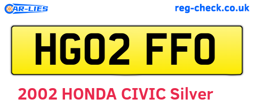 HG02FFO are the vehicle registration plates.
