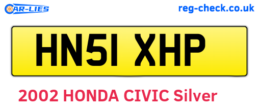 HN51XHP are the vehicle registration plates.